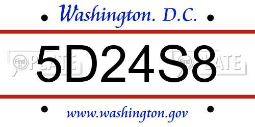 5D24S8 District Of Columbia License Plate