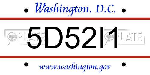 5D52I1 District Of Columbia License Plate