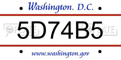 5D74B5 District Of Columbia License Plate