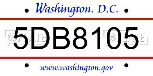 5DB8105 District Of Columbia License Plate