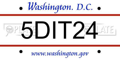 5DIT24 District Of Columbia License Plate