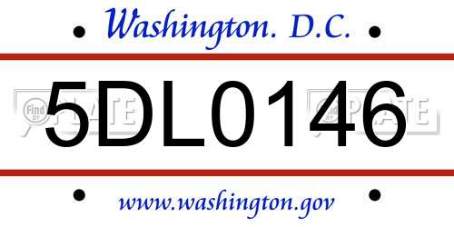 5DL0146 District Of Columbia License Plate