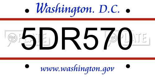 5DR570 District Of Columbia License Plate