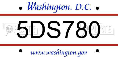 5DS780 District Of Columbia License Plate