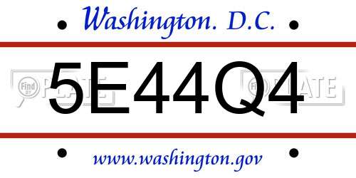 5E44Q4 District Of Columbia License Plate