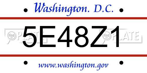5E48Z1 District Of Columbia License Plate