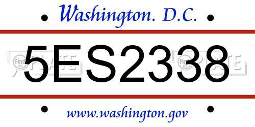 5ES2338 District Of Columbia License Plate