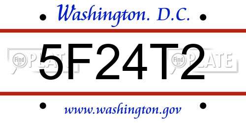5F24T2 District Of Columbia License Plate