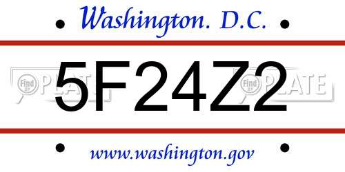 5F24Z2 District Of Columbia License Plate