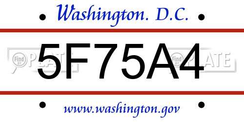 5F75A4 District Of Columbia License Plate