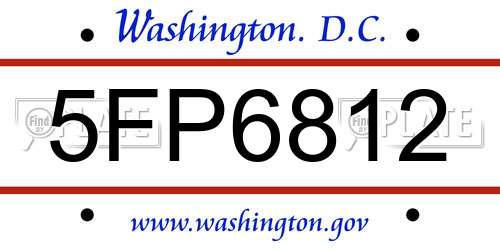 5FP6812 District Of Columbia License Plate