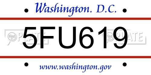 5FU619 District Of Columbia License Plate