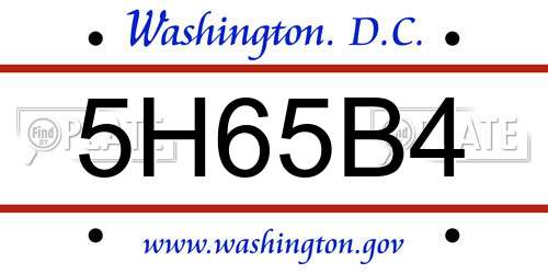 5H65B4 District Of Columbia License Plate