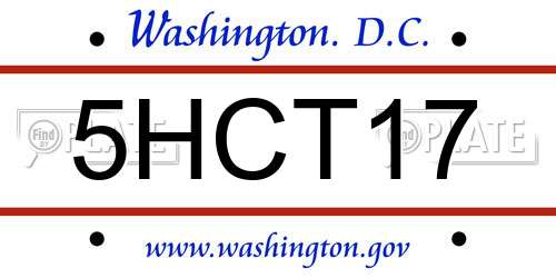 5HCT17 District Of Columbia License Plate