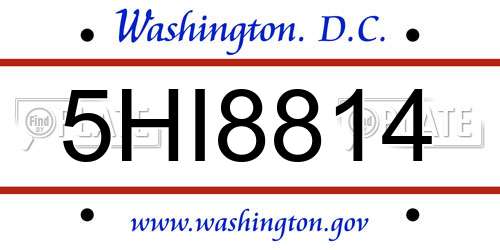5HI8814 District Of Columbia License Plate