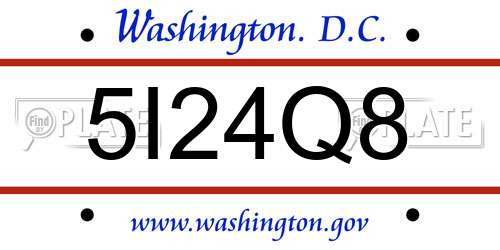 5I24Q8 District Of Columbia License Plate
