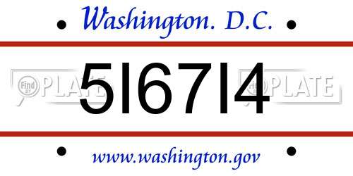 5I67I4 District Of Columbia License Plate
