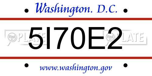 5I70E2 District Of Columbia License Plate