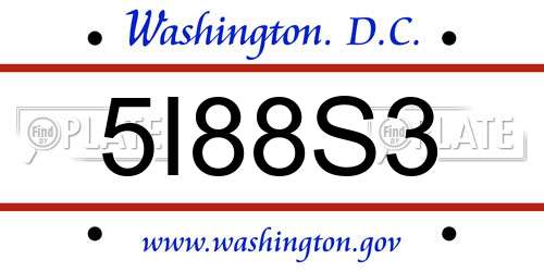 5I88S3 District Of Columbia License Plate