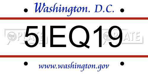 5IEQ19 District Of Columbia License Plate
