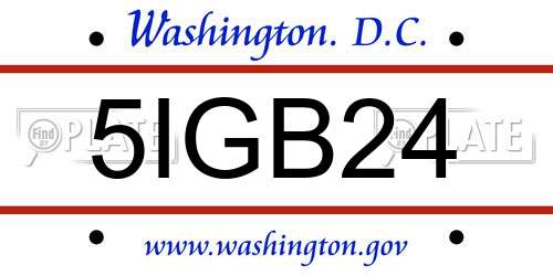 5IGB24 District Of Columbia License Plate