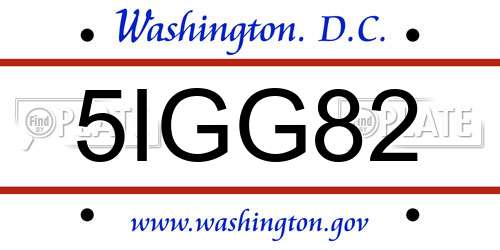 5IGG82 District Of Columbia License Plate