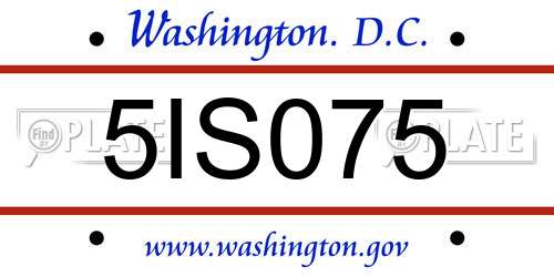 5IS075 District Of Columbia License Plate