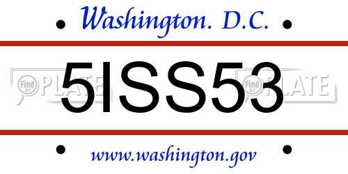 5ISS53 District Of Columbia License Plate