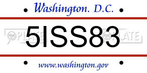 5ISS83 District Of Columbia License Plate