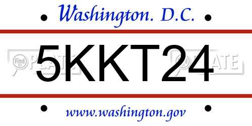 5KKT24 District Of Columbia License Plate