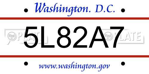 5L82A7 District Of Columbia License Plate