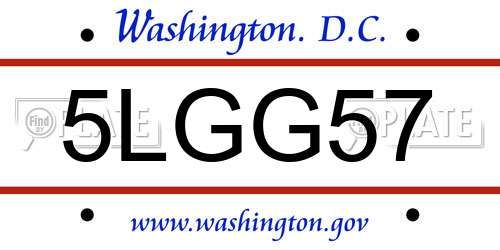 5LGG57 District Of Columbia License Plate