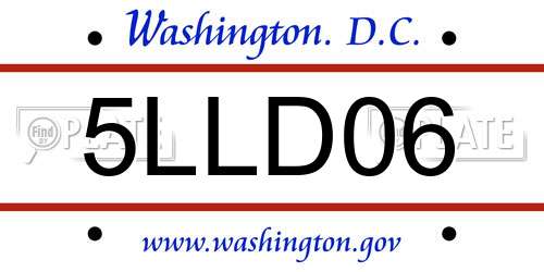 5LLD06 District Of Columbia License Plate