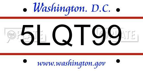 5LQT99 District Of Columbia License Plate