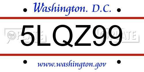 5LQZ99 District Of Columbia License Plate