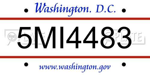 5MI4483 District Of Columbia License Plate