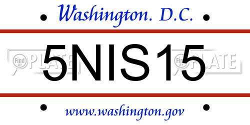 5NIS15 District Of Columbia License Plate