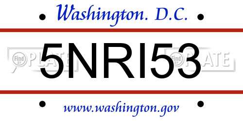5NRI53 District Of Columbia License Plate