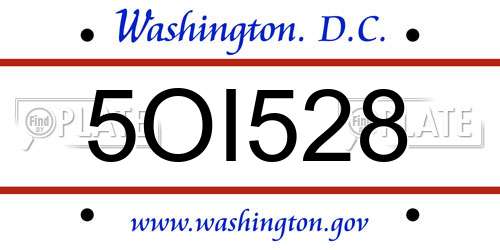 5OI528 District Of Columbia License Plate