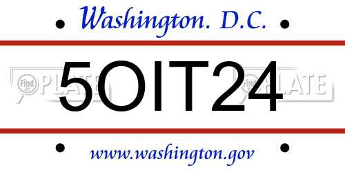 5OIT24 District Of Columbia License Plate