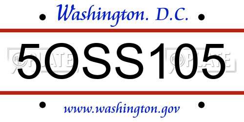 5OSS105 District Of Columbia License Plate