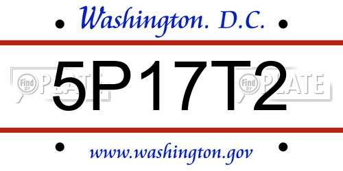 5P17T2 District Of Columbia License Plate