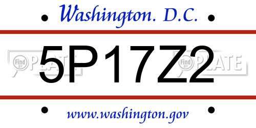 5P17Z2 District Of Columbia License Plate
