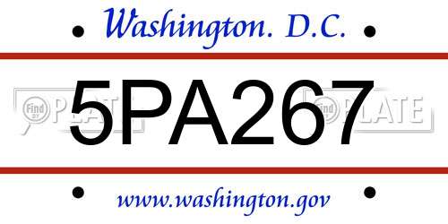 5PA267 District Of Columbia License Plate