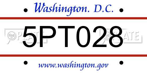 5PT028 District Of Columbia License Plate