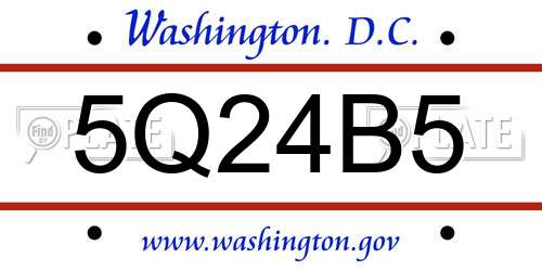 5Q24B5 District Of Columbia License Plate