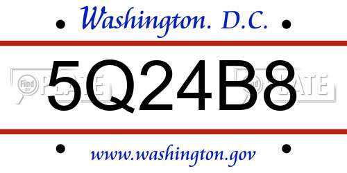 5Q24B8 District Of Columbia License Plate