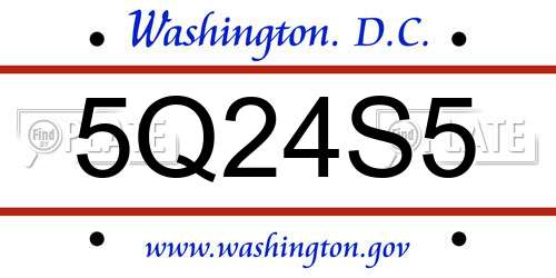5Q24S5 District Of Columbia License Plate
