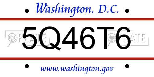 5Q46T6 District Of Columbia License Plate