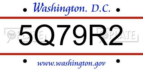 5Q79R2 District Of Columbia License Plate